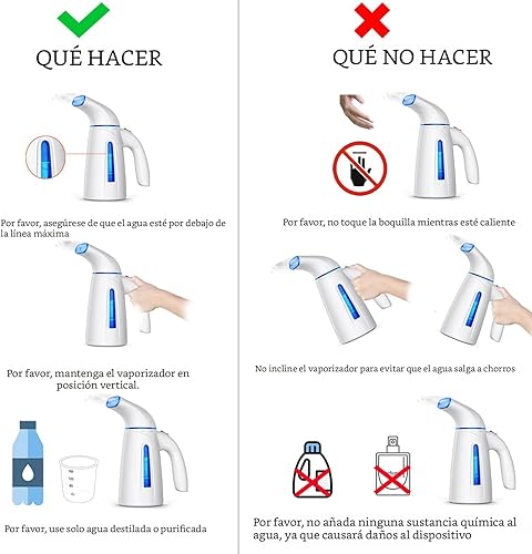 Miniatura 7 de OGHom Vaporizador para ropa, vaporizador de mano para ropa, 8.1 fl oz de gran capacidad, 700 W, plancha de vapor portátil de viaje (solo para 120 V)