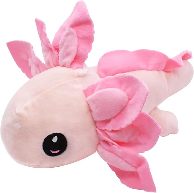 simyron Axolotl Plush Toy Soft Cute Pink Simulation Animal Plushies Stuffed Doll Pink 35cm for Children Toys Doll Creative Gift for Kids/Girls/Boys/Friends