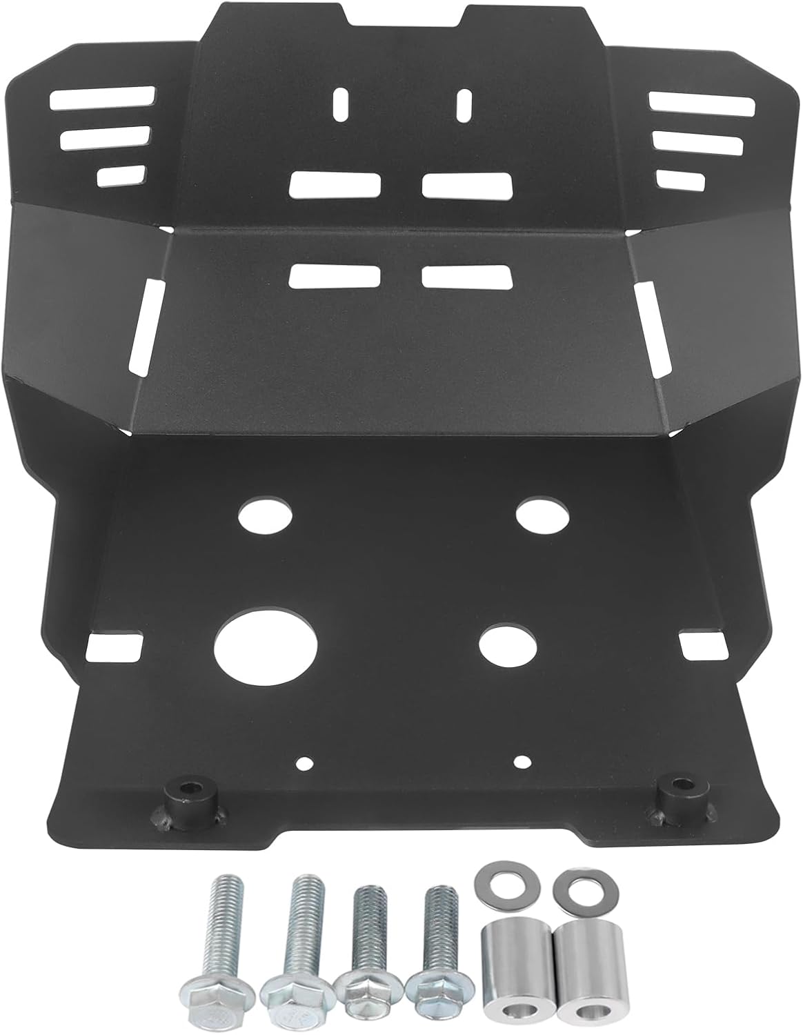 CHIFUN Skid Plate Compatible with HONDA CRF300L CRF300 L ABS 2021-2025 CRF300LS 2023-2024, Motorcycle Lower Engine Guard Bottom Protection Aluminum Belly Pan (Black)