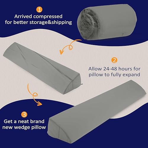 Miniatura 9 de downluxe Almohada de cuña de cama tamaño King para cabecero, almohada de cabecero para cama King, relleno de espacio de colchón para cerrar el