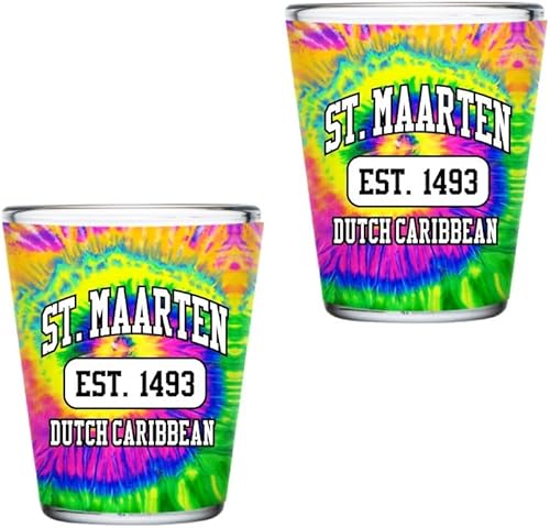 Miniatura 1 de Juego de 2 vasos de regalo de recuerdo de San Martín, idea coleccionable de 2 onzas, regalos de San Martín para él y ella (San MartínSan Martín)