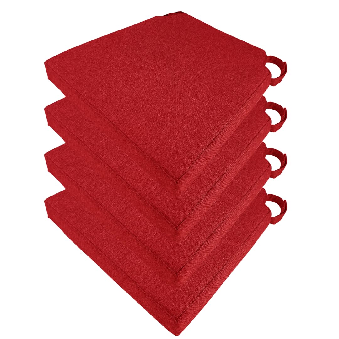 Cuscini Per Sedie Cucina In Lino Set Da 8 - Trapezio 43x41 Cm Con Lacci Antiscivolo - Imbottiti In Spugna Ad Alta Densità, Colore Arancione - 6