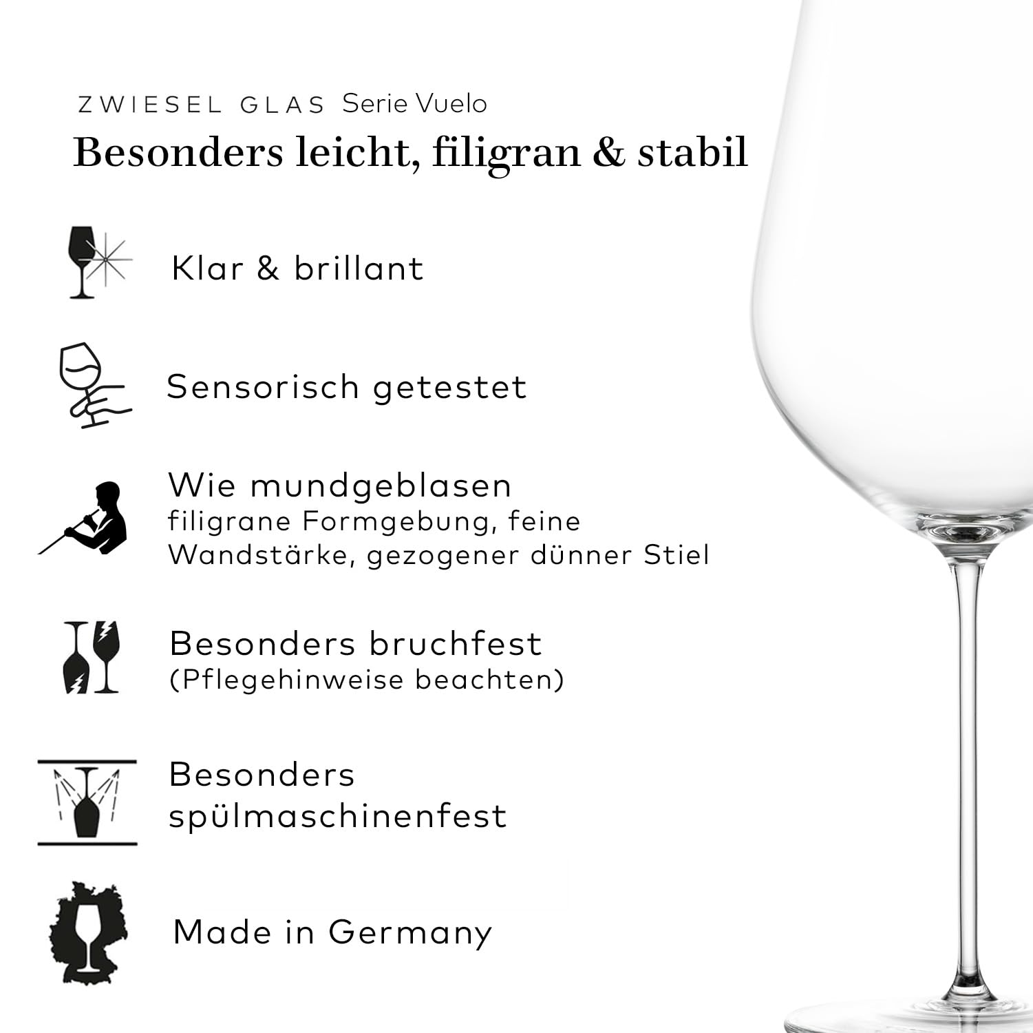 Zwiesel Glas Rotweinglas Vuelo – wie handgefertigt: Eleganz und Präzision aus Tritan®-Kristallglas, filigran, besonders leicht, langlebig, pflegeleicht & spülmaschinenfest (Art.-Nr. 124189)