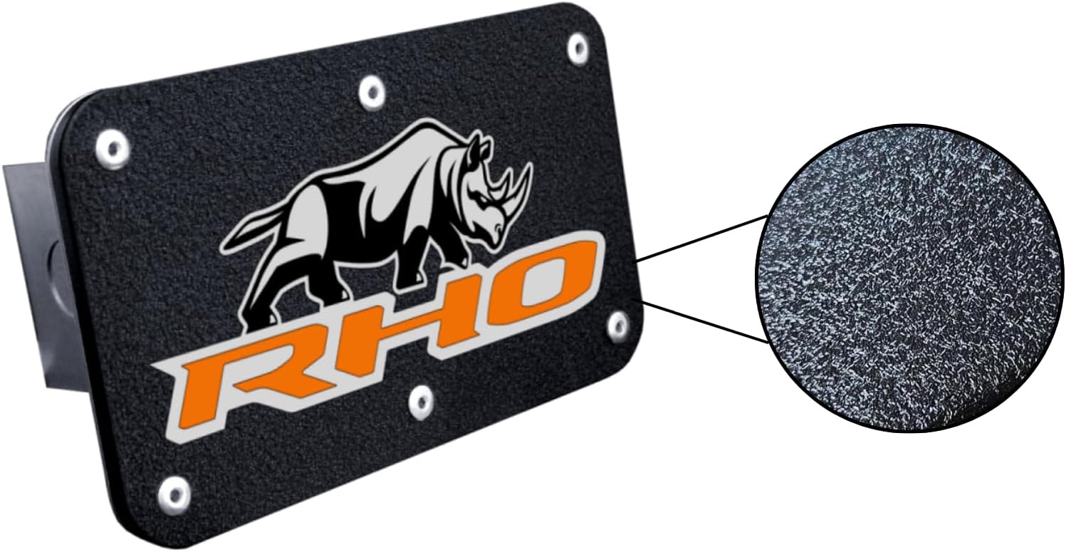 Au-TOMOTIVE GOLD, INC. Officially Licensed UV Printed Class III Trailer Hitch Plug for Ram RHO Stacked (Orange)