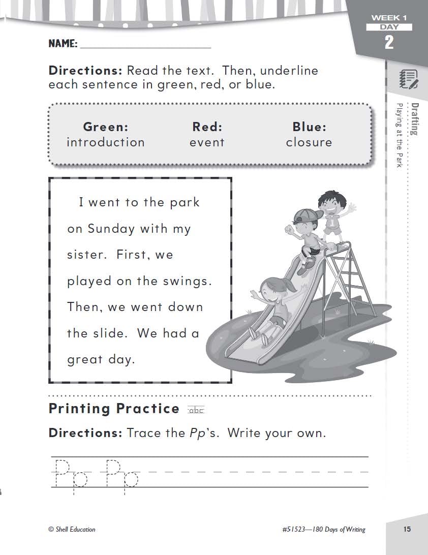 180 Days™: Writing Workbook for Kindergarten Ages 5–6 | Letter Formation, Handwriting, Early Writing, Grammar Practice for School or Home