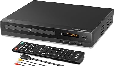 FlexaPlay Region-Free HDMI DVD Player for TV – 1080p Upscaling, USB Port, DVD/CD/MP3 Multi-Format Playback – Ultra-Compact Mini Design, Includes HDMI/RCA Cables, Remote Control