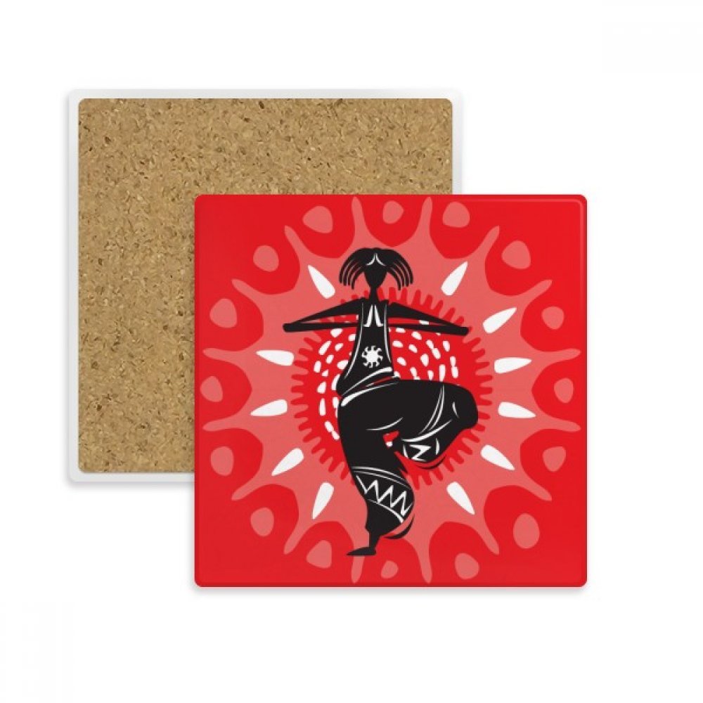 Coupe du Mexique dessous de verre en pierre absorbante et porte-tasse motif multicolore