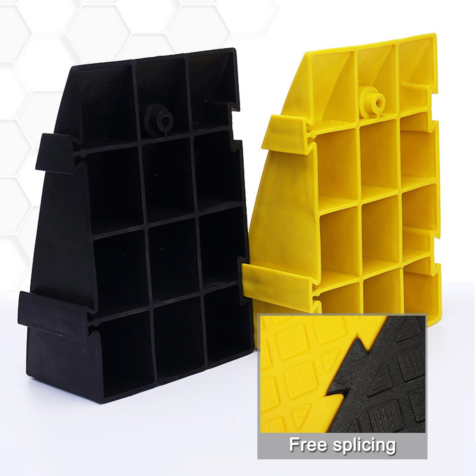 Rampas para Silla de Ruedas de Plástico, Rampas de Umbral Ligeras, Rampas para Sillas de Ruedas con Enclavamiento, para Aceras(Black,16cm/6.3in)