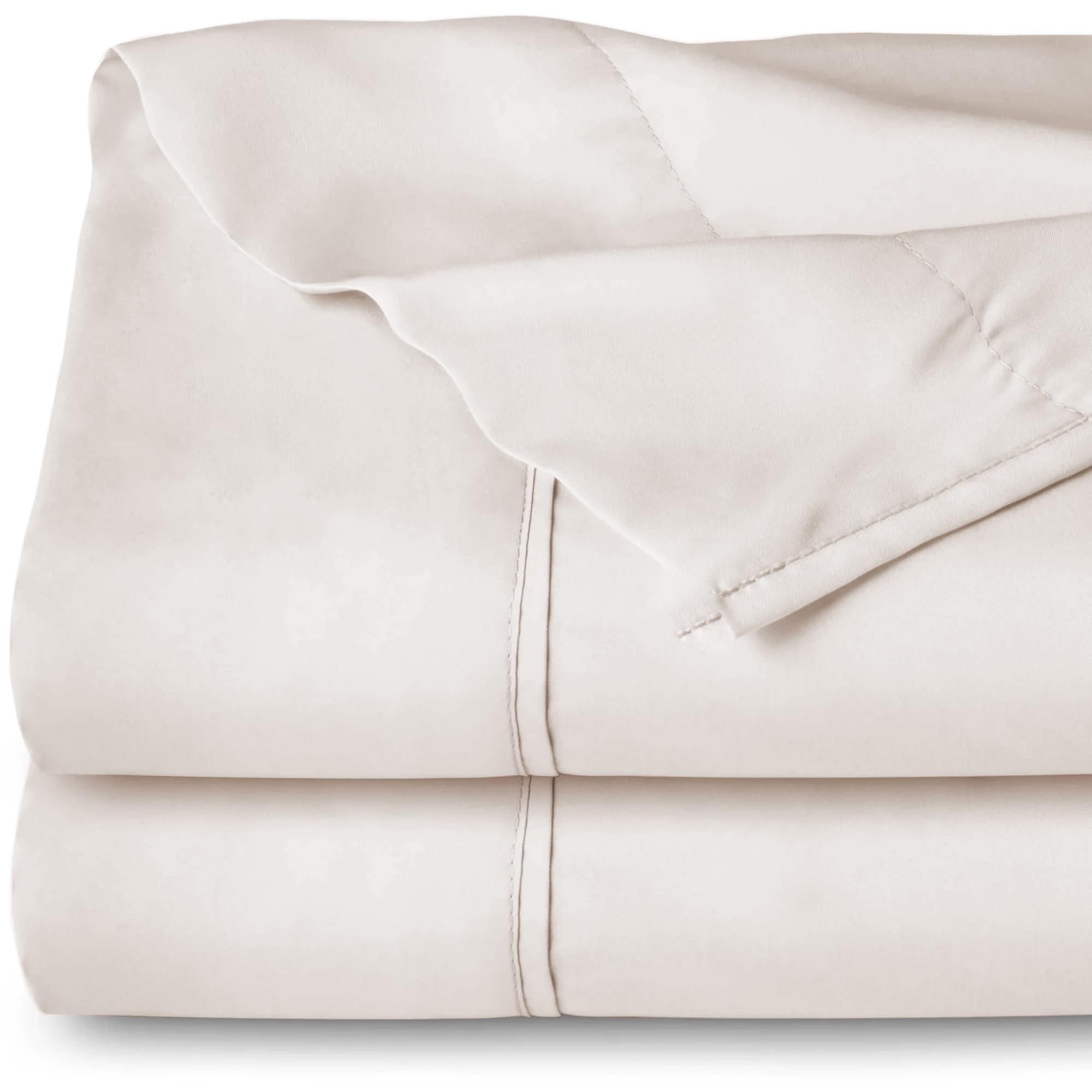 Yorkshire Bedding Cream Flat Sheet King 2 Pack 100% Egyptian Cotton 200 Thread Count Hotel Quality Bed Sheets