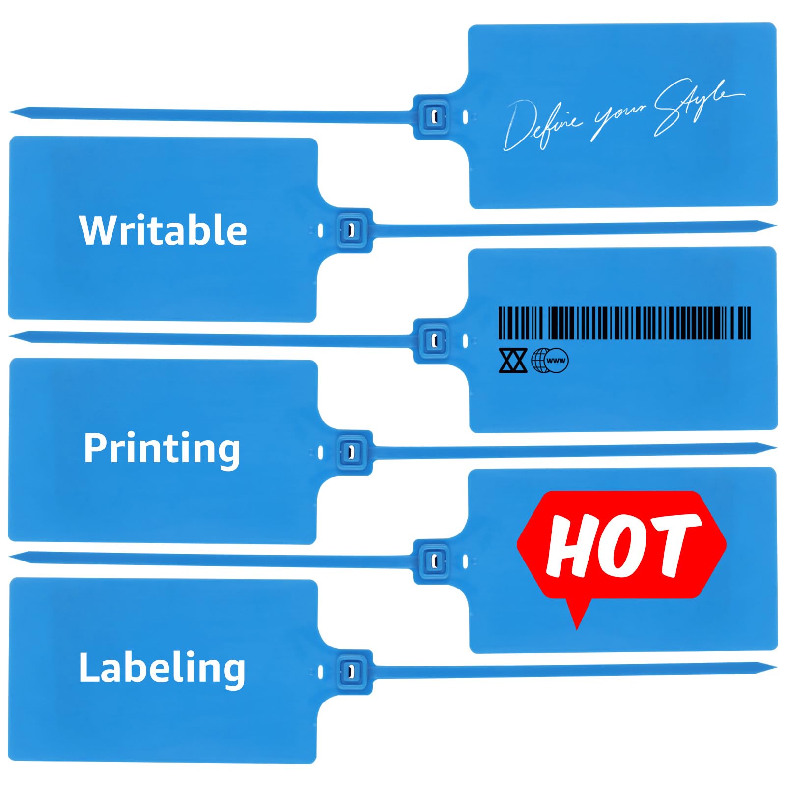 Otl Label Self-locking Labels 200Pcs Plastic Shipping Seals - 10 Inch Self ...
