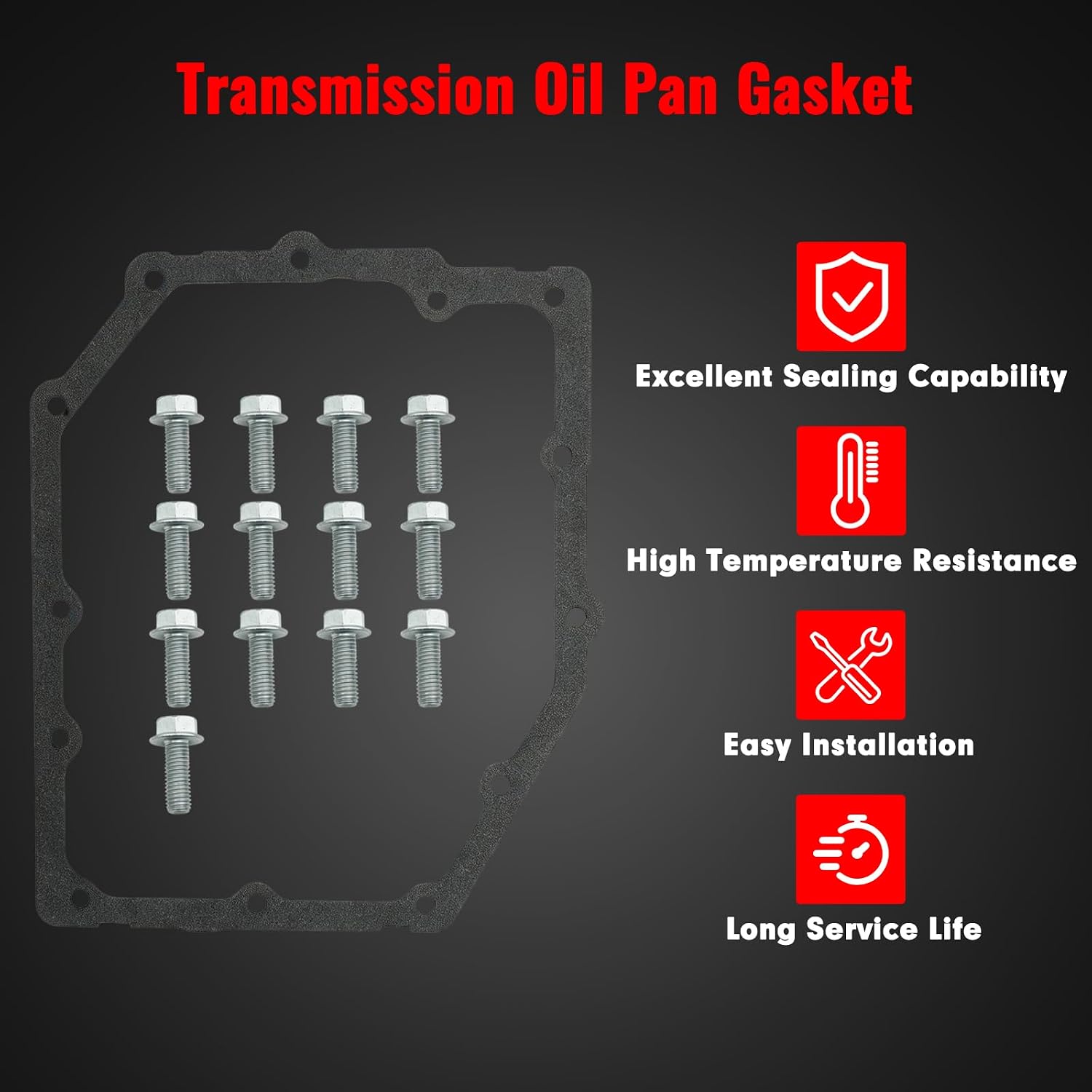 265-818 Aluminum Transmission Oil Pan Fit for Jeep Wrangler Liberty 42RLE, Transmission Pan Gasket Kit for Dodge Dakota Charger Nitro, for Chrysler 300, for Ram 1500 2003-2012, Replace 52852912AC