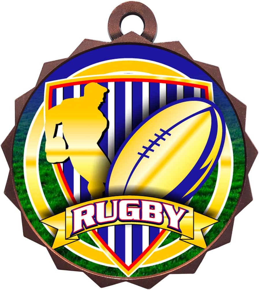 Express Medals 1 to 50 Packs Rugby Bronze Medal Trophy Award with Neck Ribbon D214-FCL539