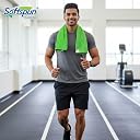 SOFTSPUN Microfiber Gym & Sports Towels for Men & Women 1 pcs Green 340 GSM 60X120 cms Fast Drying Super Absorbent Lightweight & Ultra-Compact Sweat Towels for Working Out Camping Hiking Travel. gallery image