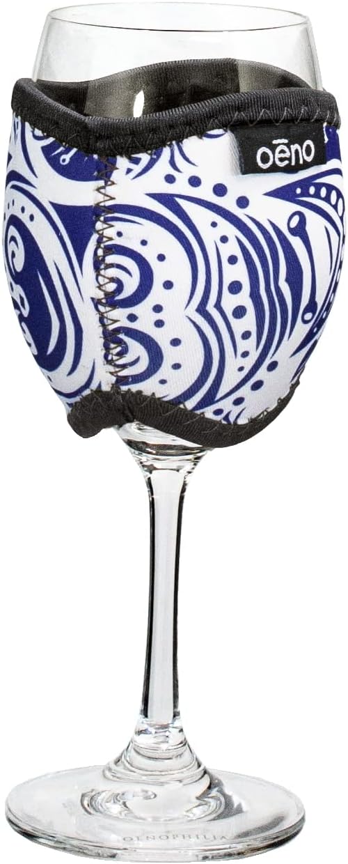 Oenophilia Vino Hug Neoprene Wine Glass Sleeve Charm (Candy Dots Black)