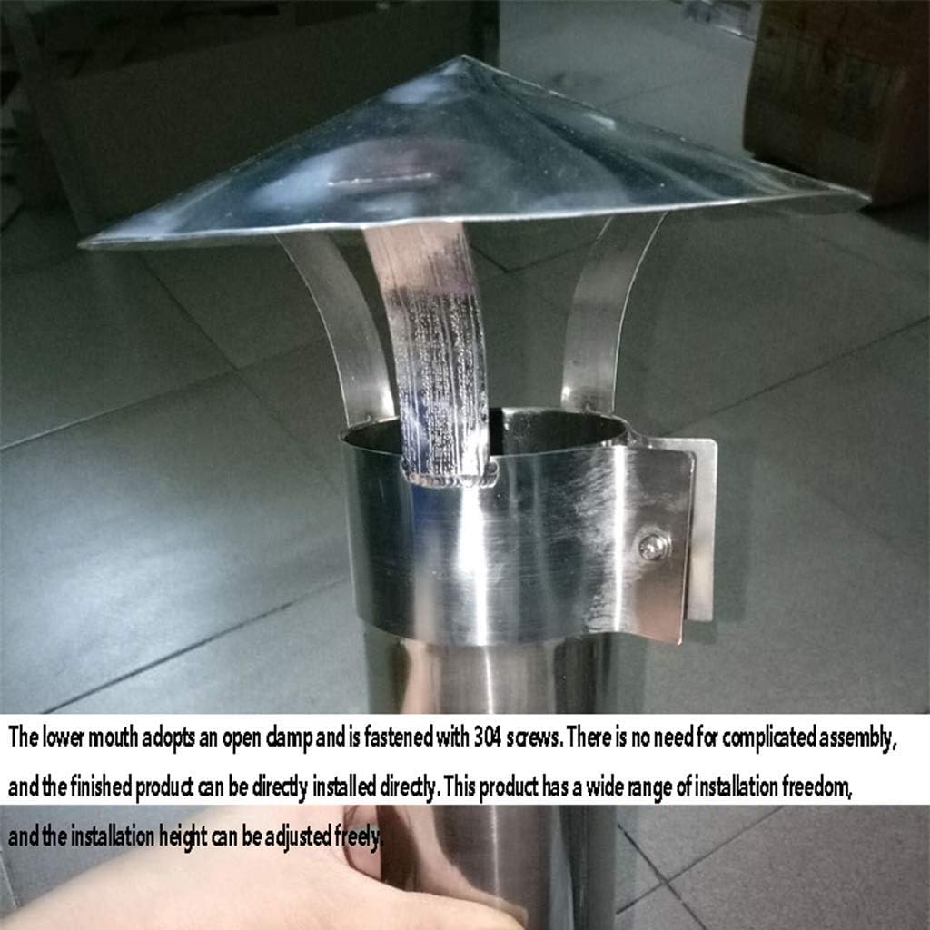 Stainless Steel Chimney Cowl, Pipe Rain Cover Protector Cap Ending Roof Cowl for Ducting Ventilation Cap Rain Hat Hood Adjustable Hoop (100mm)
