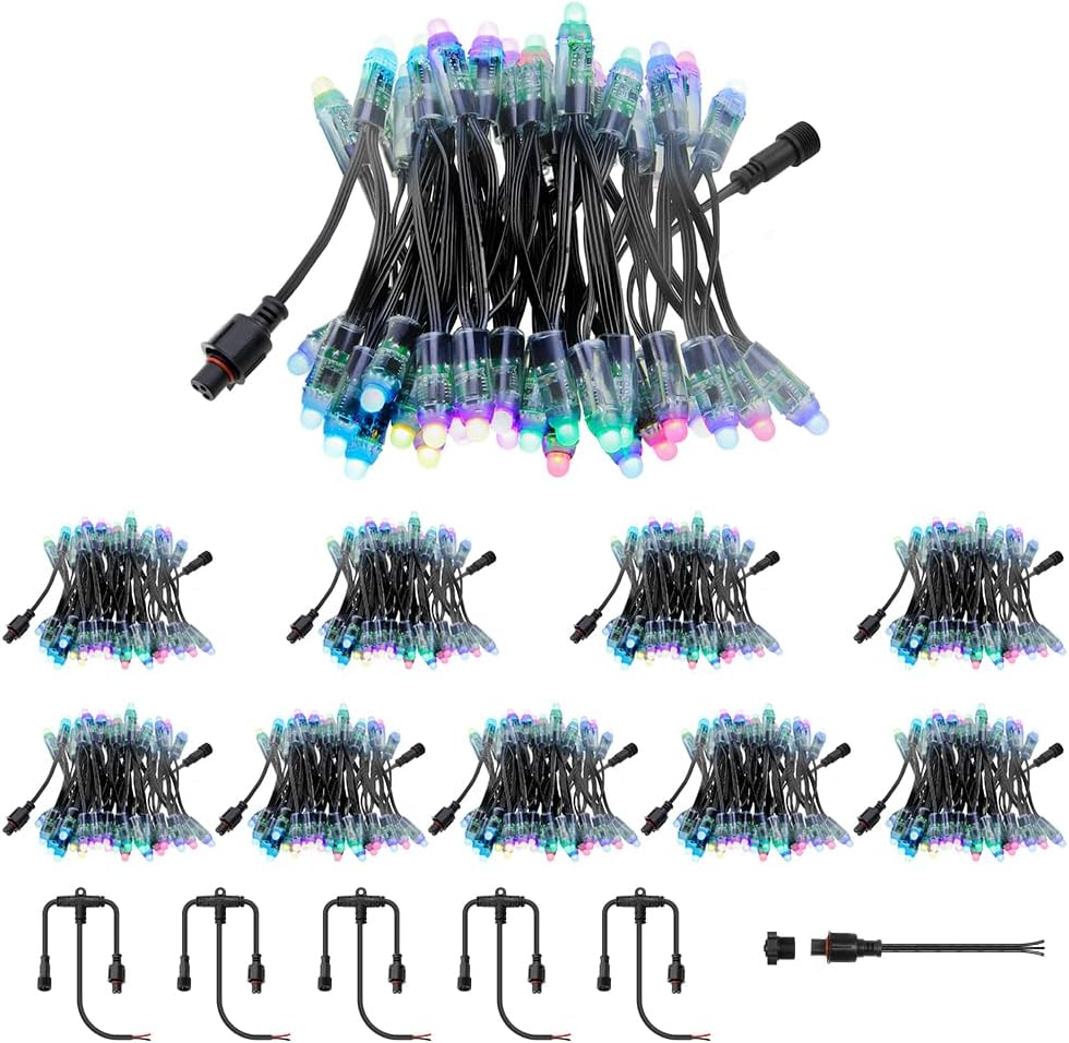 ALITOVE 500pcs WS2811 5V LED Pixels Xconnect Type 12mm Diffused Dream ...