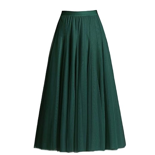 Saia tutu feminina de cintura elástica de malha rodada evasê tule midi saias para festa, casamento, dama de honra, primavera