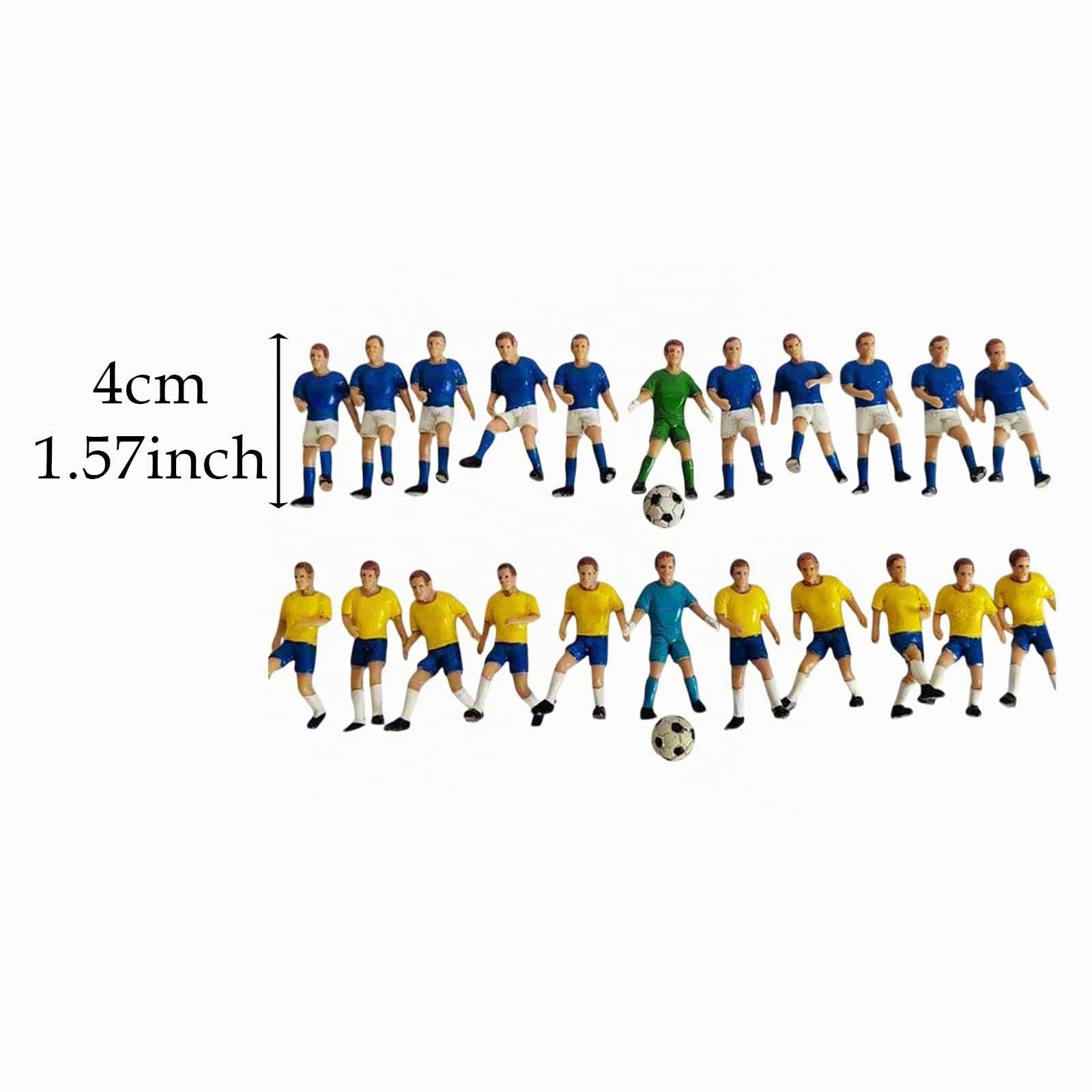 Perfeclan 22x Figure Giocattolo del Calciatore in Miniatura Mini Soccer Soccer Uomini Ornamenti di Sabbia Ornamenti di Diorama Figure per la Decorazione del