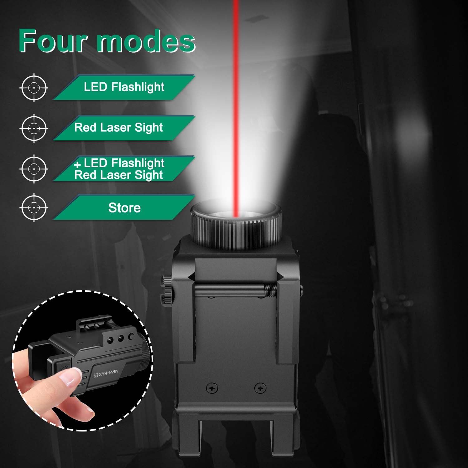 Aluminum 600 Lumens Light Red Laser Combo for Taurus G2c G3C with Strobe Function, Pistol Laser Sight and Weapon Light Fits for Picatinny Rail & Full Compact Rail, TypeC Rechargeable,IPX6 Waterproof