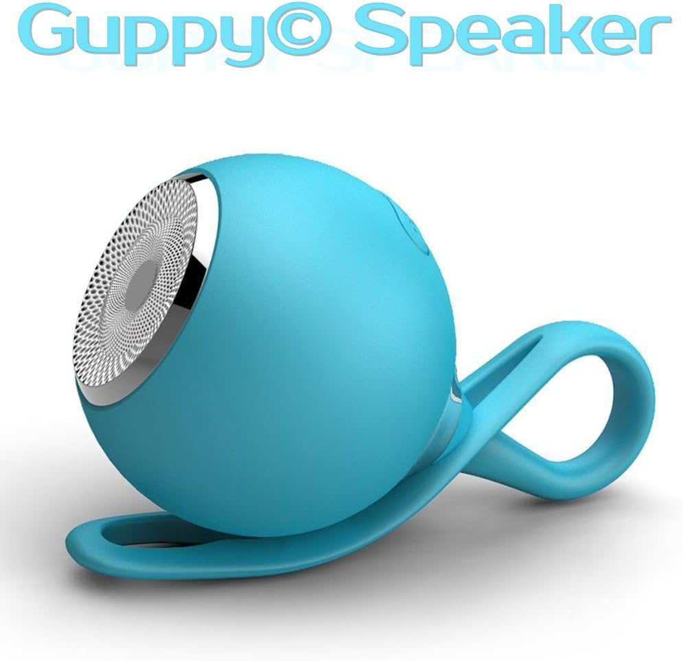 Guppy Waterproof Bluetooth TF Card Shower Speaker Wireless Portable Audio Kid-friendly Built-in Control Buttons Multifunction Safety Strap Lanyard for Bath Pool Car Beach Indoor and Outdoor Use