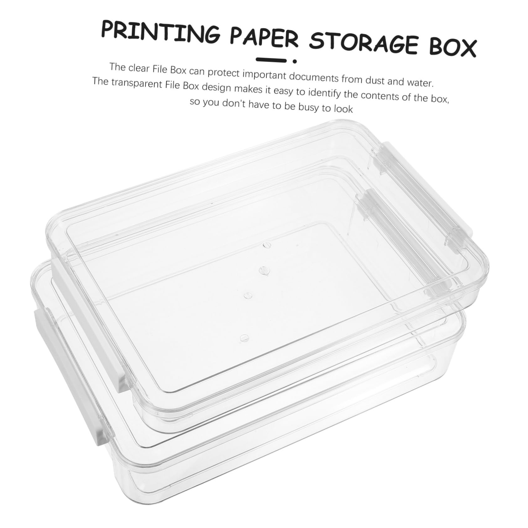 Abaodam Transparente Ablagebox 2 Stück mit Deckel Pet Dokumentenaufbewahrungsbox Große Kapazität für Büro und Schule als Abschluss Geschenk Geeignet