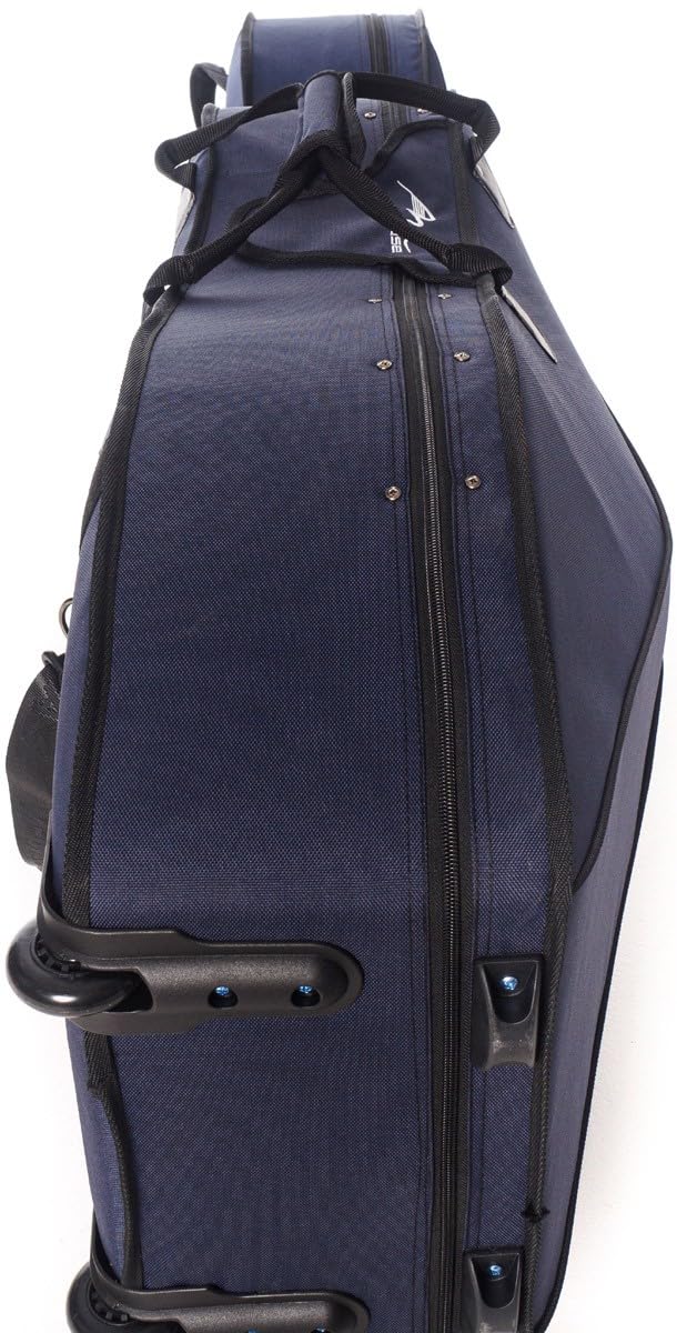 M-Case Mousse Étui pour Violoncelle 4/4 Classic Bleu Marine, Bordeaux - Beige