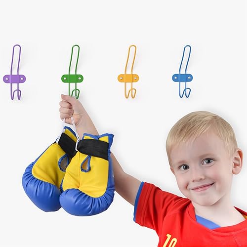 Miniatura 4 de Ganchos de pared para niños para niñas y niños para chaquetas, mochilas, batas y toallas - Ganchos coloridos para colgar en la pared para niños,