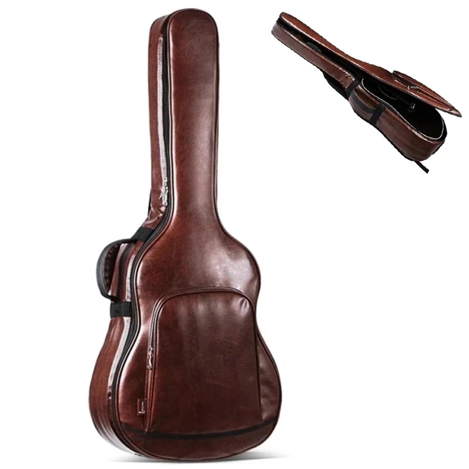 Borsa per Chitarra Custodia for Chitarra Acustica Folk in PU da 40/41 Pollici con tracolle, Zaino Impermeabile for