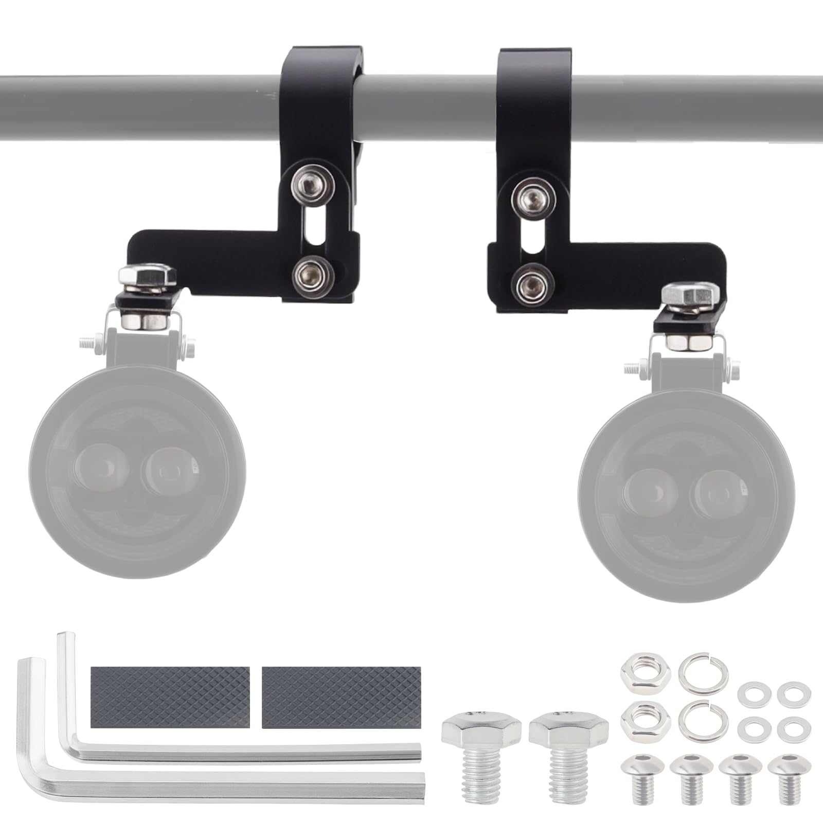 Windance 2pcs Handlebar Suspended Mount Clamp Mount,19-22mm/0.75-0.87 inch Handlebar Roll Bar Spotlight Mount Brackets for Motorcycle Scooter Dirt Pit Bike ATV UTV Tricycle