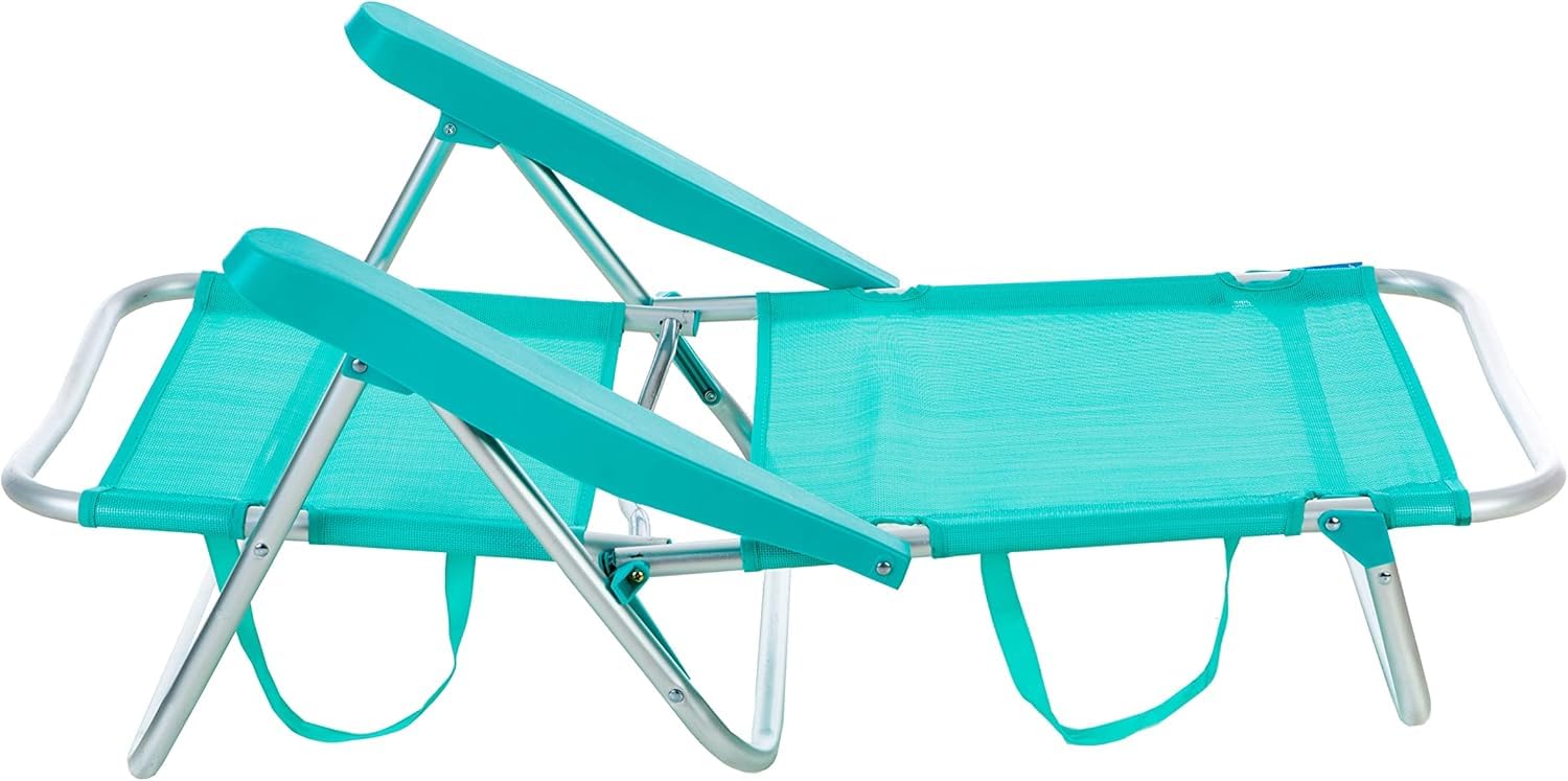 Creaciones Llopis ARW Silla de Playa Plegable y reclinable 4 Posiciones, Medidas 80x62x50, Material: Aluminio, Resistente, Peso máximo soportado 100kg Varios Modelos y Colores. (Turquesa)