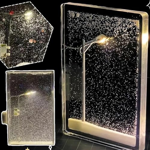 Lámpara navideña iluminada con efecto de noche nevada y piezas DIY, pack de 2 6