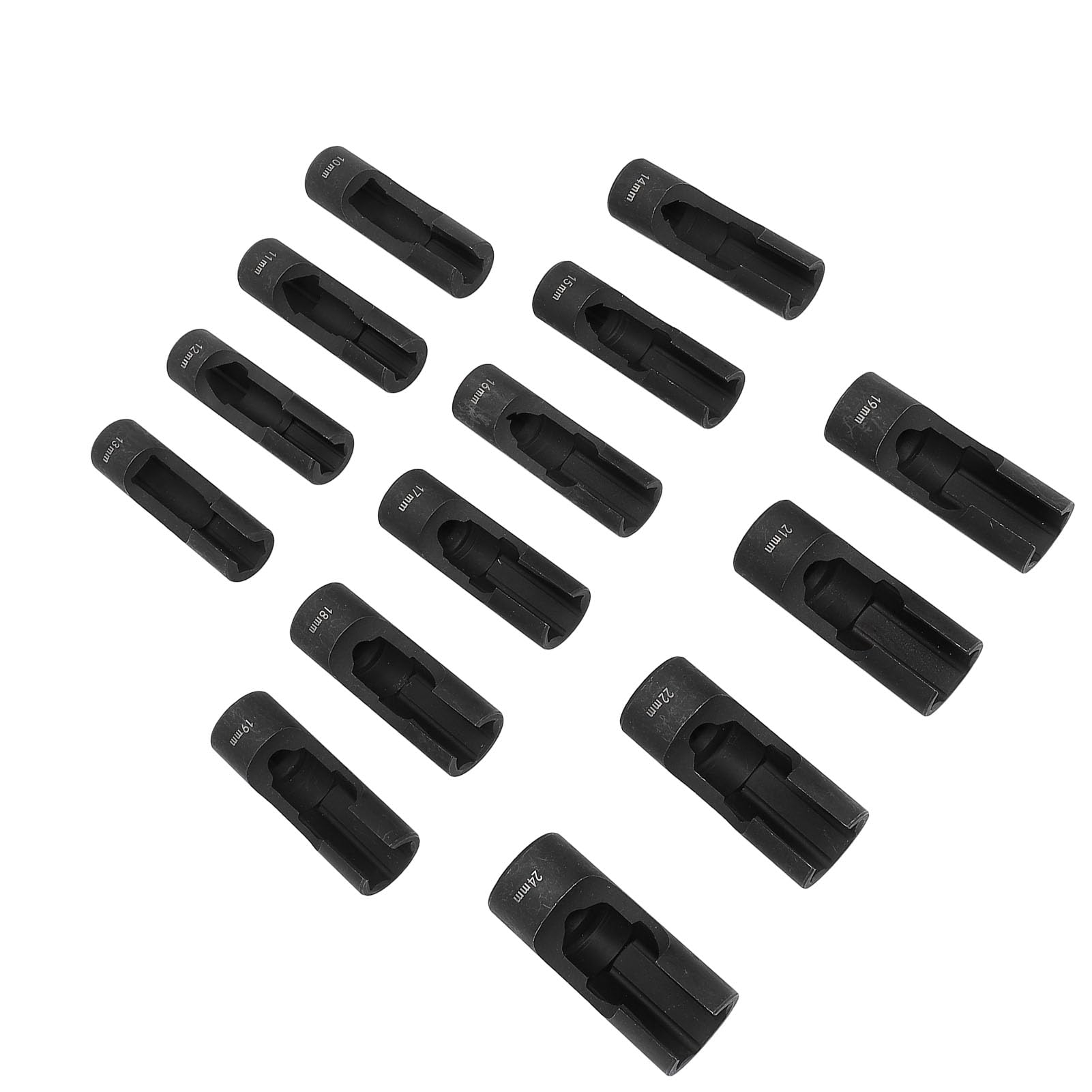 Tbest Juego de Llaves de Tubo para Línea de de Inyector de 1/2 Pulgada, 13 Piezas de Llaves de Tuerca Abocinada de Acero para Conexiones de Inyector de, Tubos Doblados, Sensores EGT, Interruptores