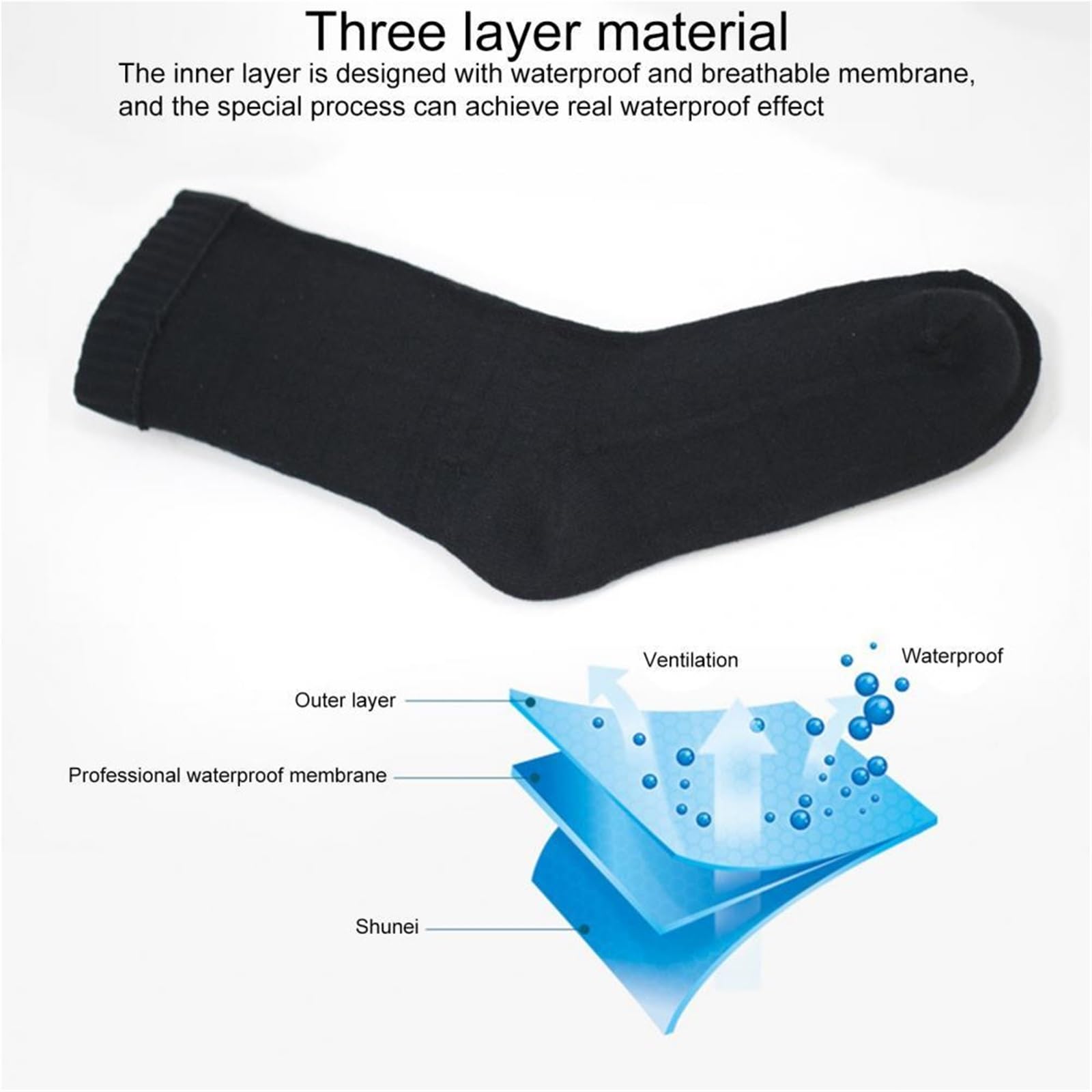 1 Paire de Chaussettes imperméables et Respirantes for Le Ski la randonnée en Hiver