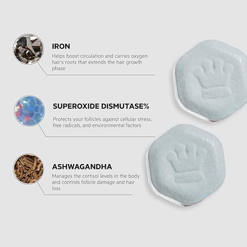 Miniatura 5 de DS Labs Revita.SOD - Tabletas de apoyo para el cabello, suplemento diario de bienestar capilar con superóxido dismutasa, zinc y ashwagandha, para