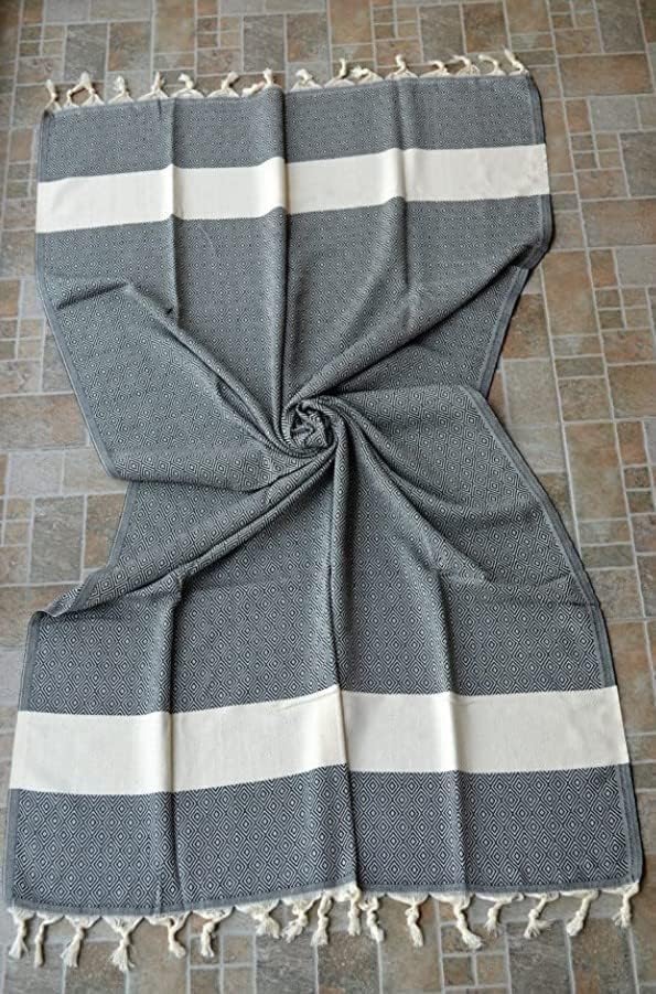 Miniatura 6 de Toalla de baño y playa ligera turca Peshtemal  100% algodón natural  De gran tamaño  Secado rápido  Playa  Baño  Gimnasio  Deportes  Yoga