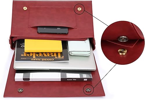 Miniatura 3 de ECOSUSI Maletín para mujer, de piel vegana, para el trabajo, bolso de hombro para computadora con lazo desmontable