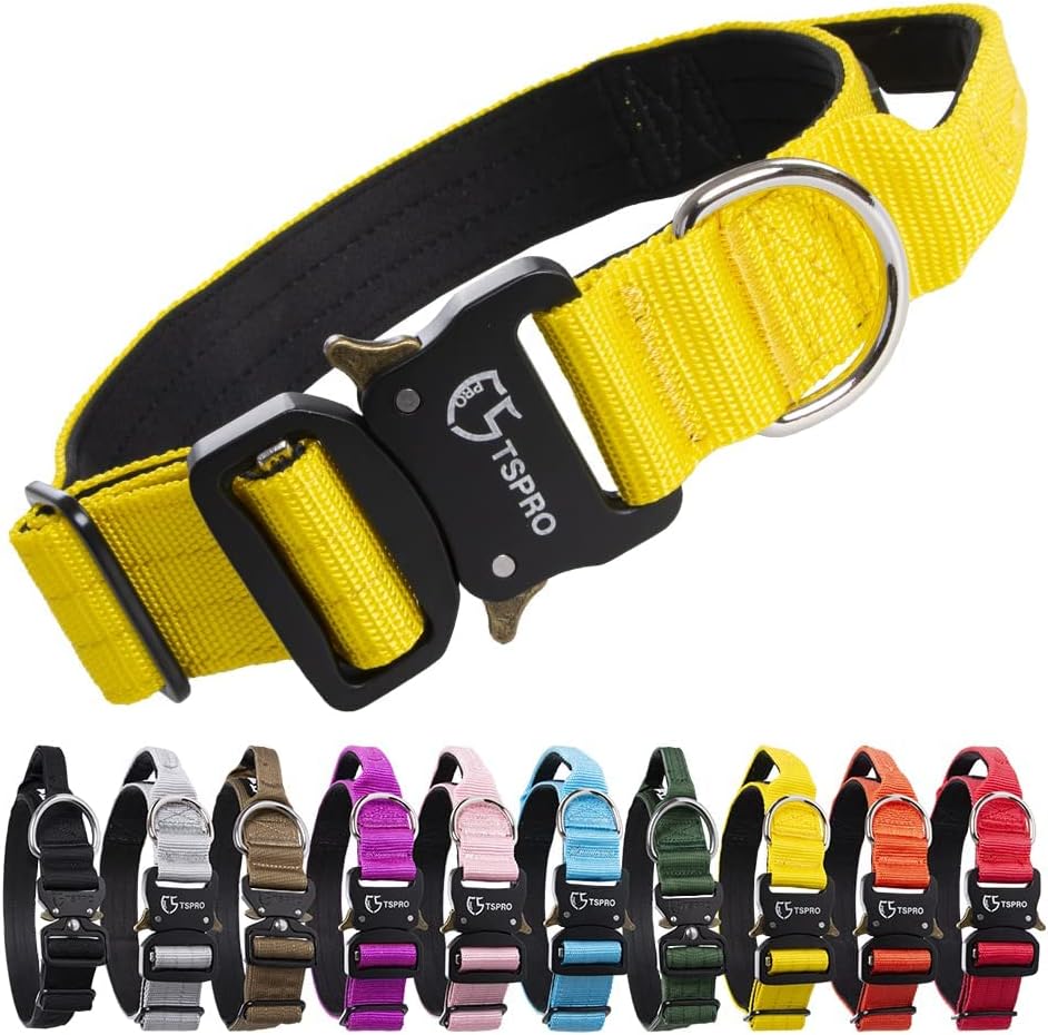 TSPRO Premium Dog Collar with Handle Thick Dog Collar Adjustable dog