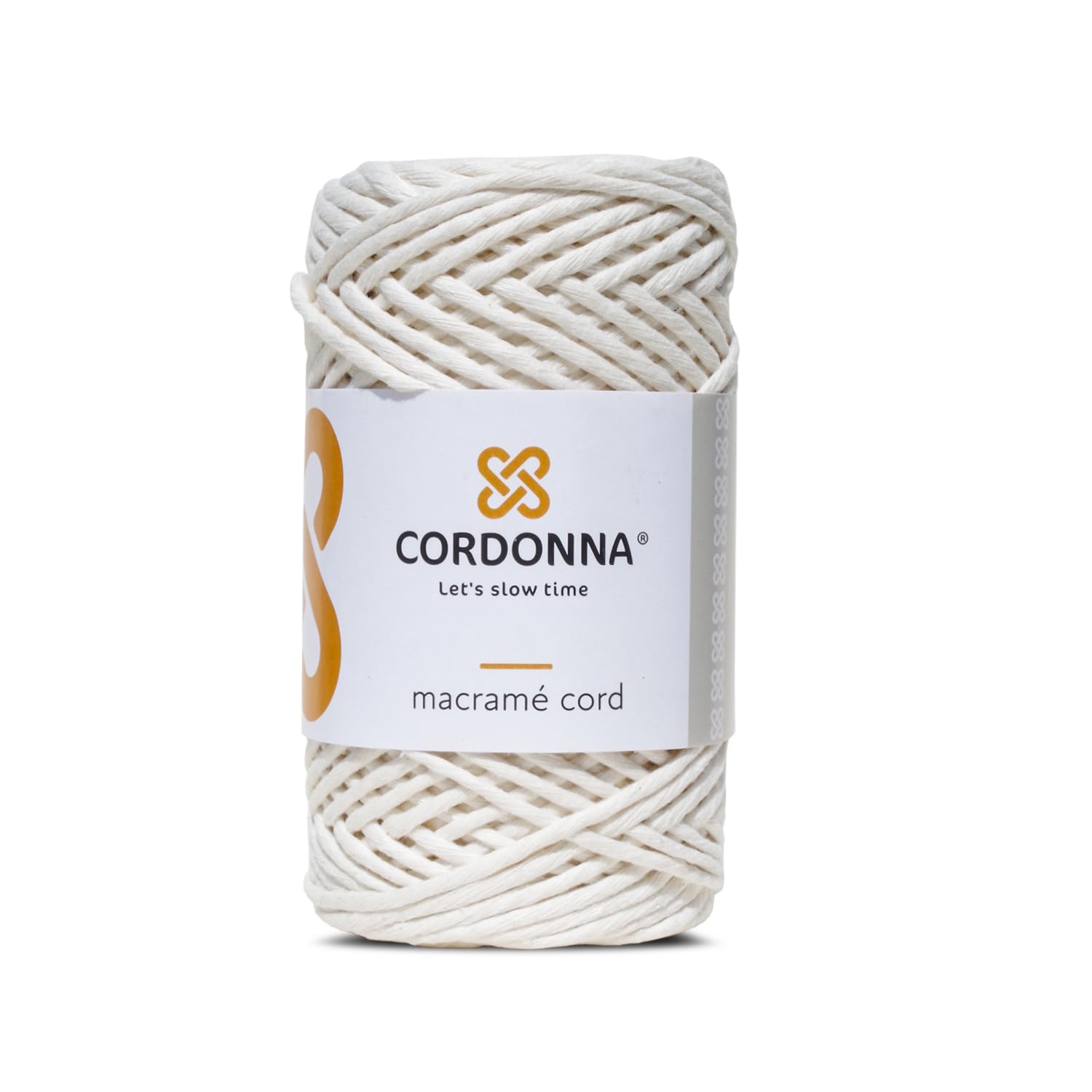 3mm Macrame Cord Cotton - 100m Twisted Macrame Twine for Crafts with 40 Threads | Colored Cotton Rope String for Crafts, Wall Hanging and Plant Hangers | Macrame Supplies | Cordonna | Ecru