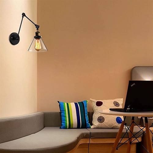 Miniatura 3 de Lámpara de pared, Aplique de pared moderno, luz de pared europea E-dison Retro Aplique de pared LOFT Industrial Negro Acabado V-Tirada Lámpara de