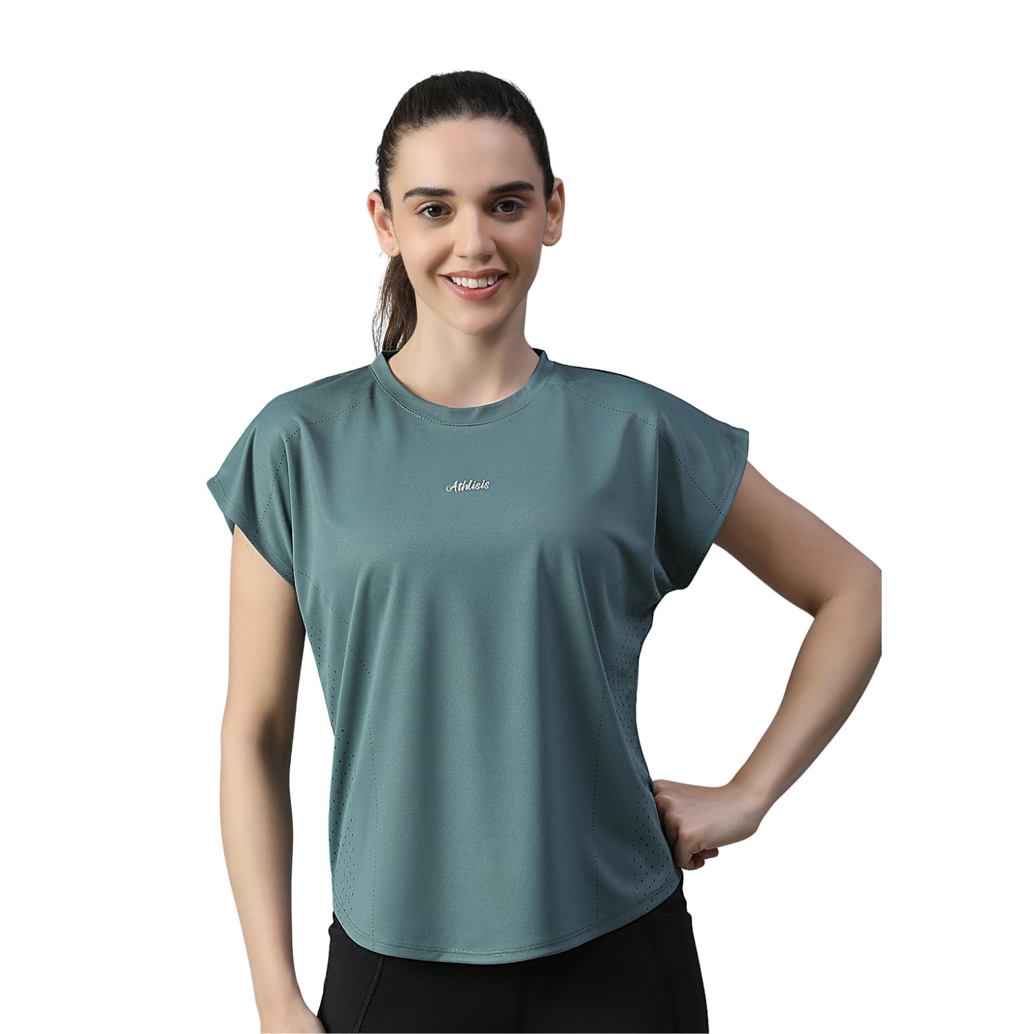 Women Slim Fit Activewear T-Shirt Quick Dry Breathable Gym & Running Top Lightweight Stretch Fabric Workout Tee Moisture Wicking Sports T-Shirt-picture-16