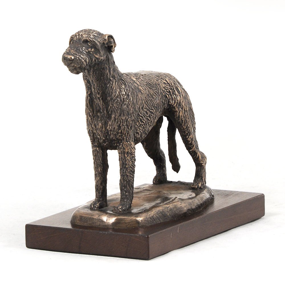 Art-Dog Dog Wooden Base Statue - Unique Edition ArtDog Collection - Handmade Dog Sculpture for Dog Lovers - Handmade Sculpture Indoor– Dog Figurine – Statue Irish Wolfhound