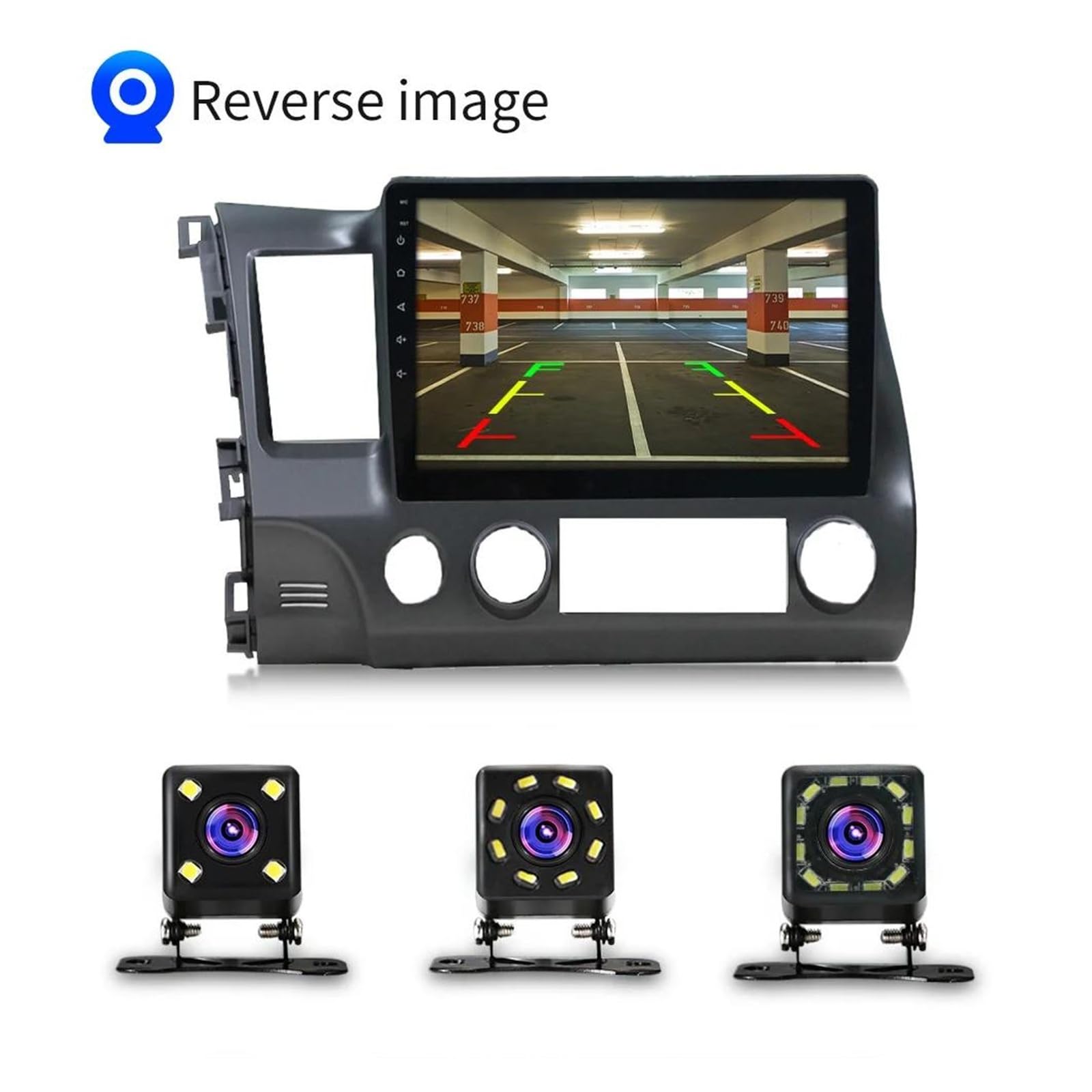 Nuova assistenza al parcheggio automatico Nuova telecamera CCD per auto NIGHT 4LED con telecamera per monor pieghevole LCD a colori da 4,3 pollici