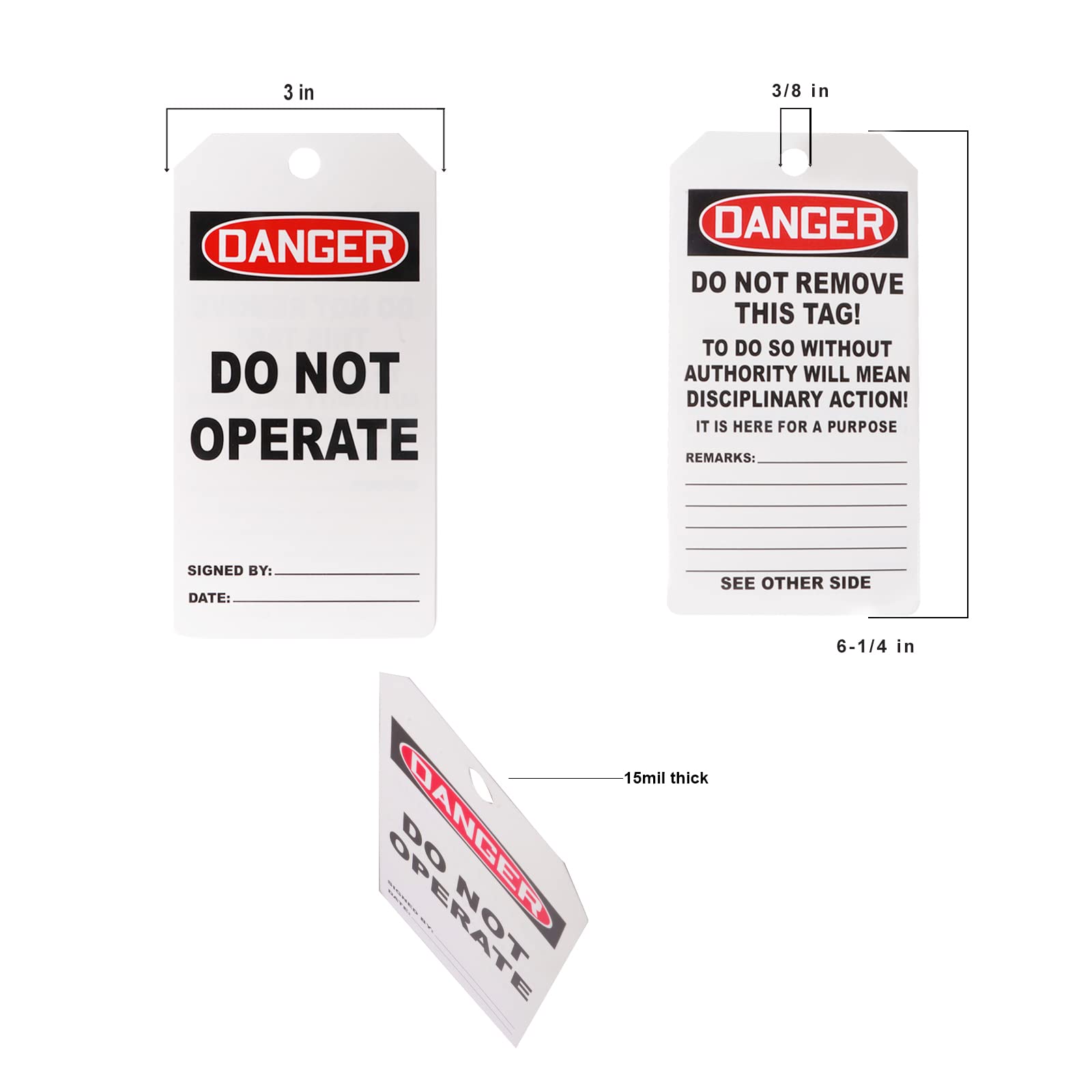 Amazon.com: Lionshop Red Danger Tags, Do Not Operate Tags with 25
