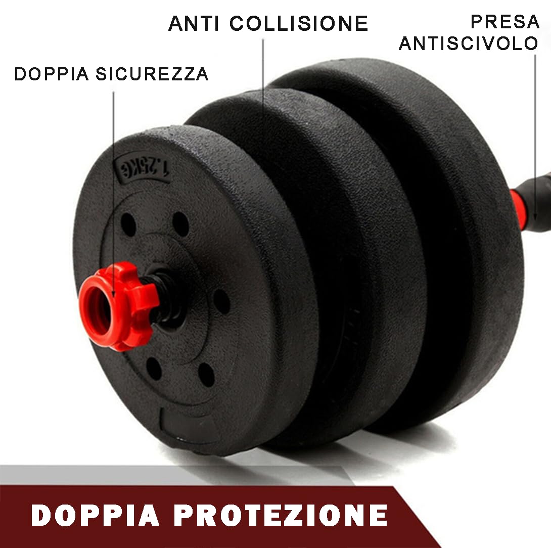 Set Manubri Palestra Regolabili Componibili Fitness Casa Multifunzione Allenamento Completo 10 Kg Adatto Uomini Donne Allenamento Palestra Completo Versatile