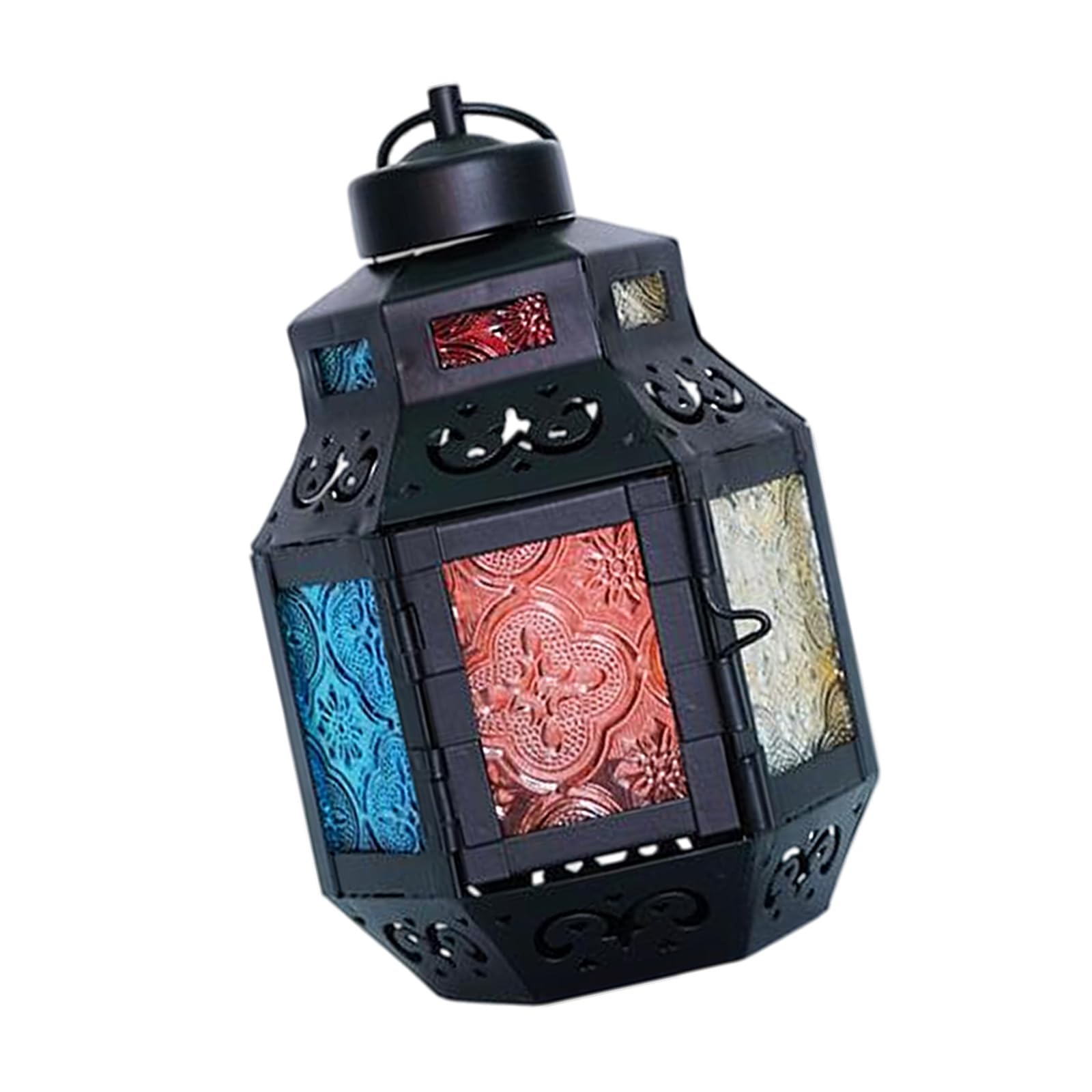 TFAOYS Hexagon Colored Glass Lamp with Iron Frame for Home Decoration Strong Outdoor Owner