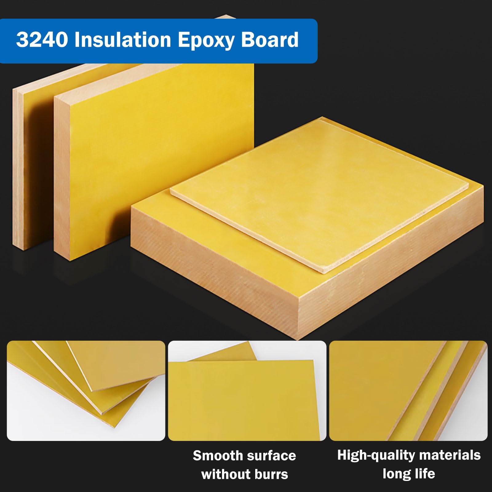 Płyta izolacyjna epoksydowa 3024 - Odporny na ciepło panel FR4 o wymiarach 500 x 500 mm do PCB i izolacji elektrycznej(10mm 1Pcs)