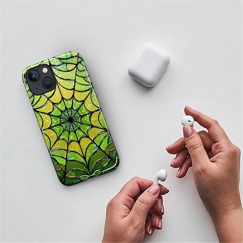 Miniatura 323 de Funda para iPhone 11 Pro Funda, Diseño de Patrón de Mosaico de Vidrio en Tono Verde - Protección Dual Híbrida Silicona + PC Duro Resistente a Golpes