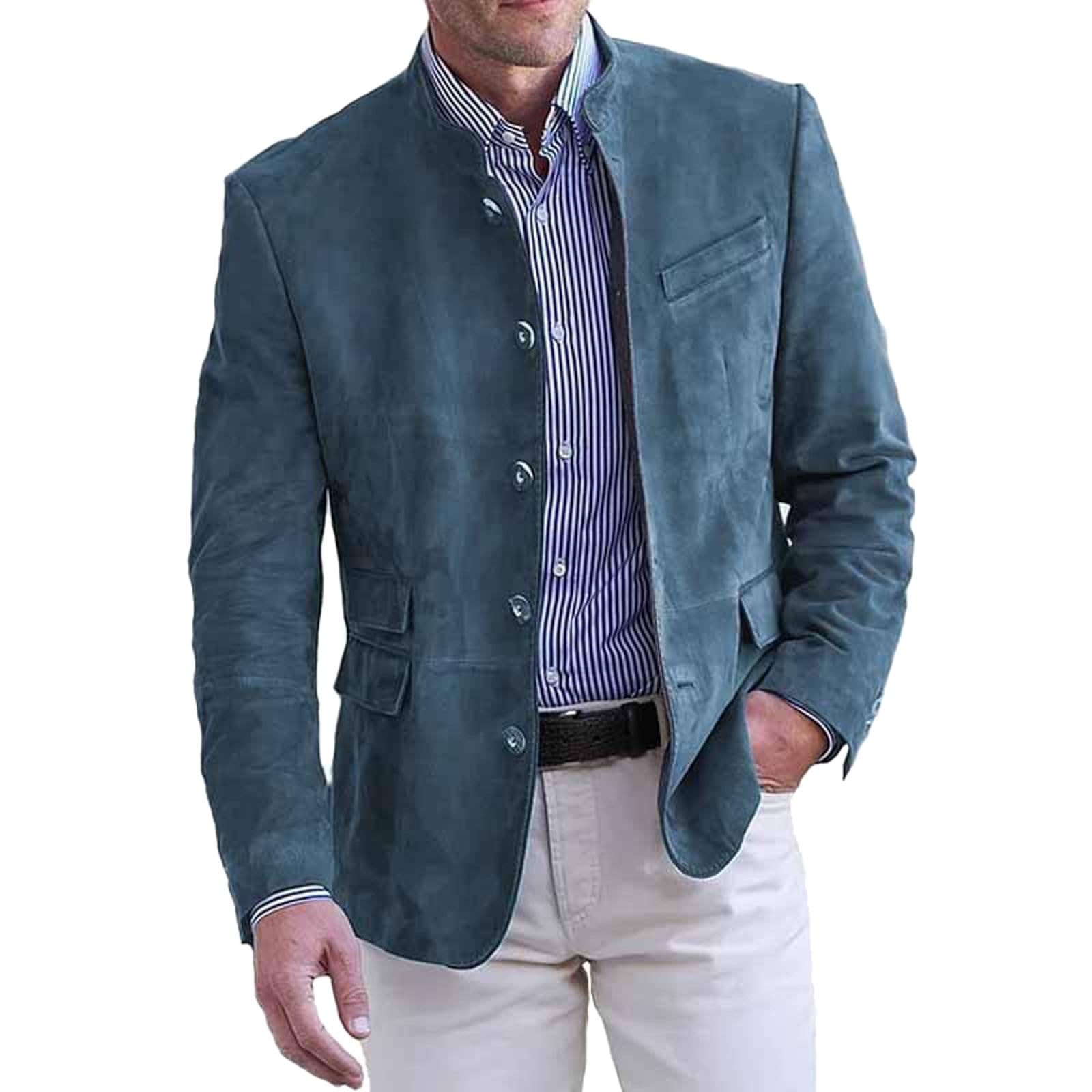 Giacca Uomo Blazer, Monopetto a Quadri con Due Bottoni Blazer da Abito Slim Fit Casual da Lavoro Sottile Ed Elegante per Smoking Giacca Sportiva Jacket da Abito d'Affari Business per Il Tempo Libero