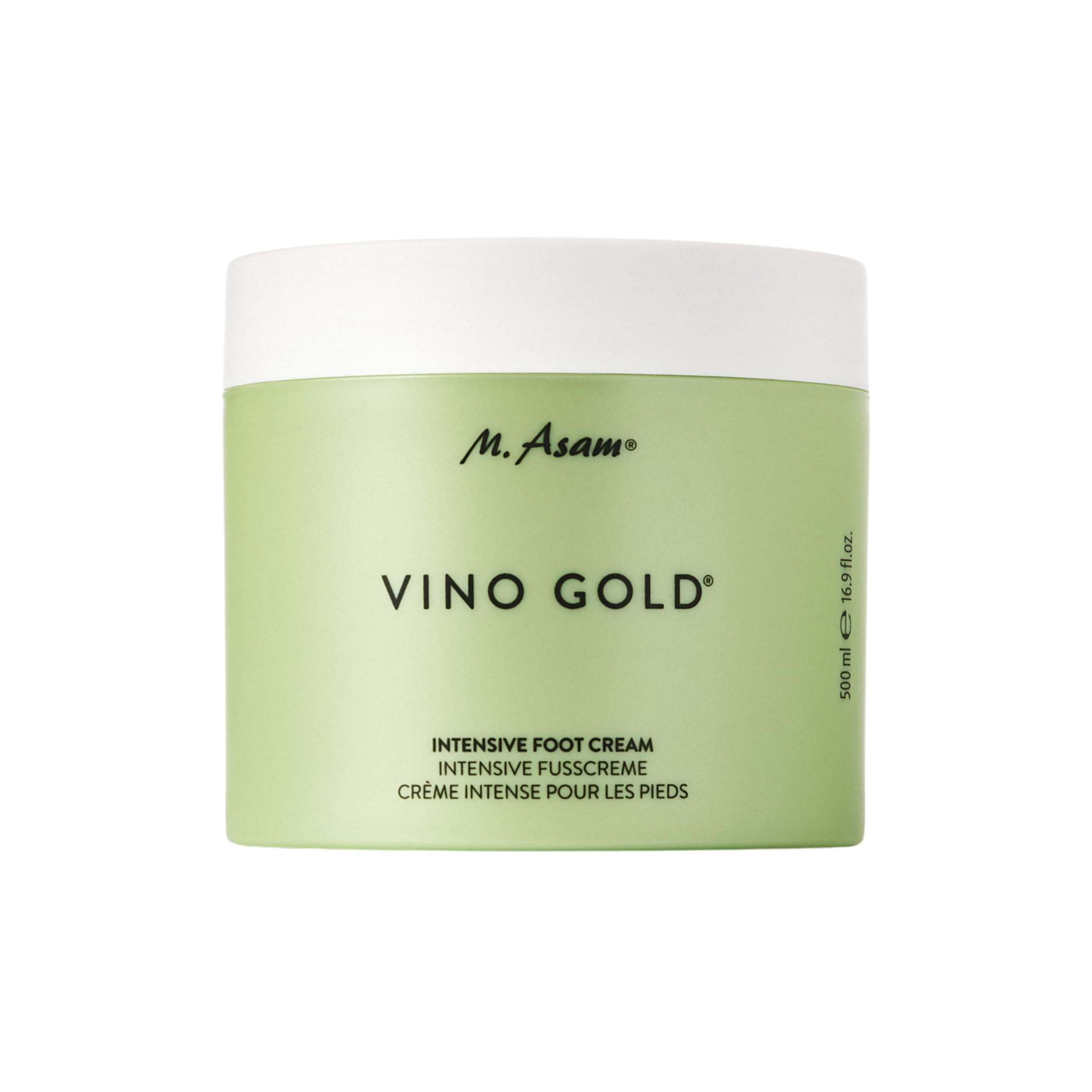M Asam VINO GOLD Intensive Fuß-Creme (500 ml) – erfrischend & für die Regeneration rauer Füße, Verbesserung der Durchblutung mit Rosskastanien-Extrakt, intensive Feuchtigkeitsspende, vegane Fußpflege