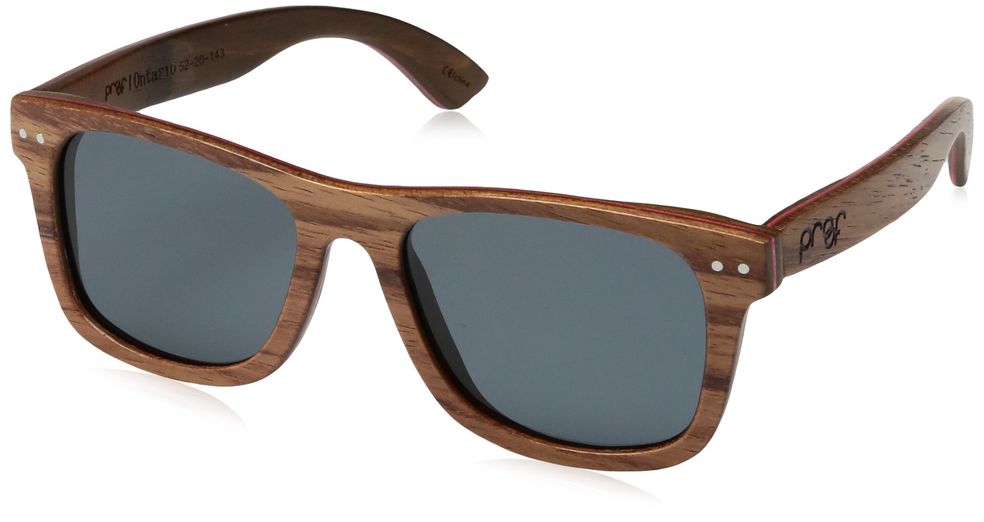 Proof Eyewear Unisex Ontario Pear Skate Wood Sunglasses Handcrafted Water Resistant